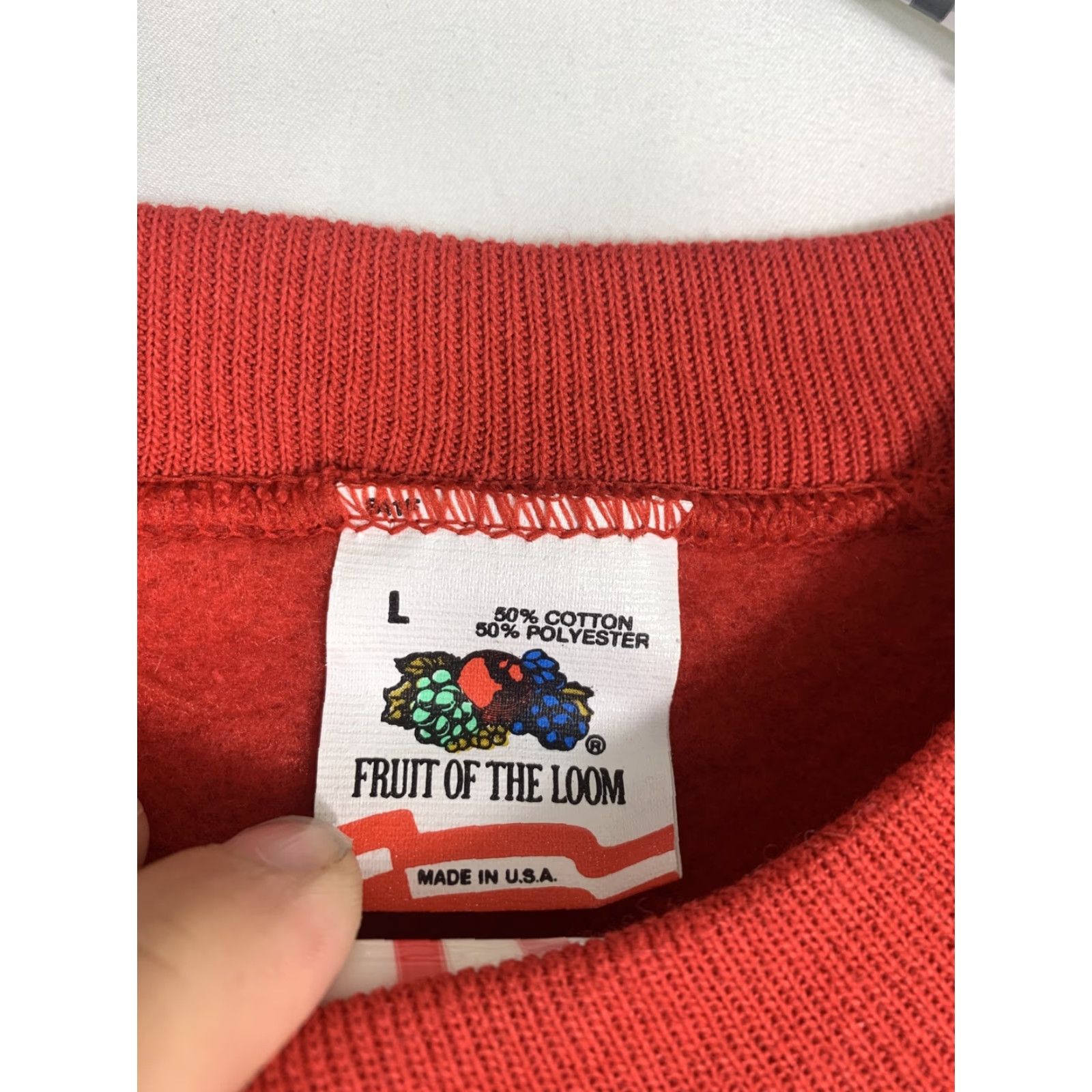 Jerzees VINTAGE Jerzees Unisex L Red Serenity Seasons Greetings Crew Neck Sweater Size US L / EU 52-54 / 3 - 6 Thumbnail