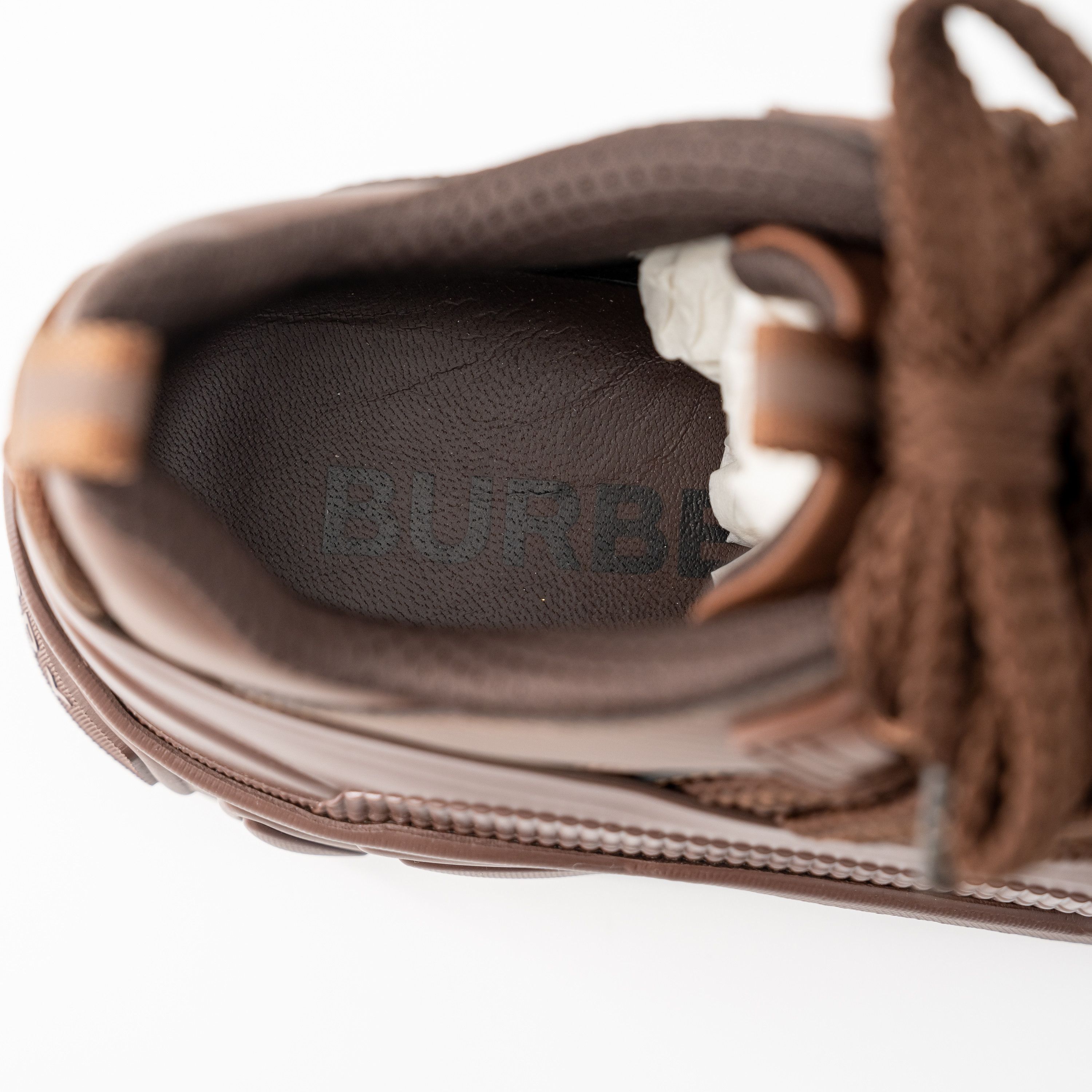 Burberry Burberry Arthur Lace Brown Sneakers Leather Earth Big Laces Size US 12 / EU 45 - 8 Thumbnail