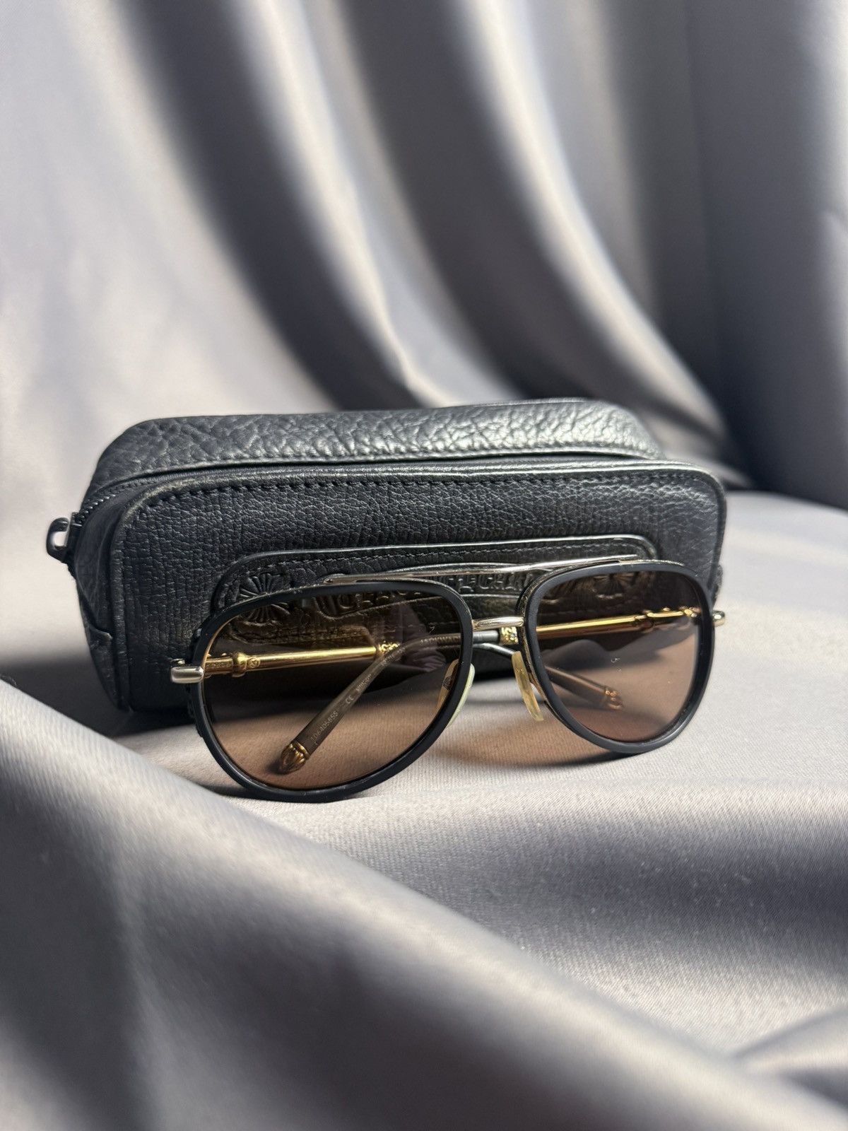 Chrome Hearts Chrome Hearts “Jackwacker II” Aviator Sunglasses Size ONE SIZE - 1 Thumbnail