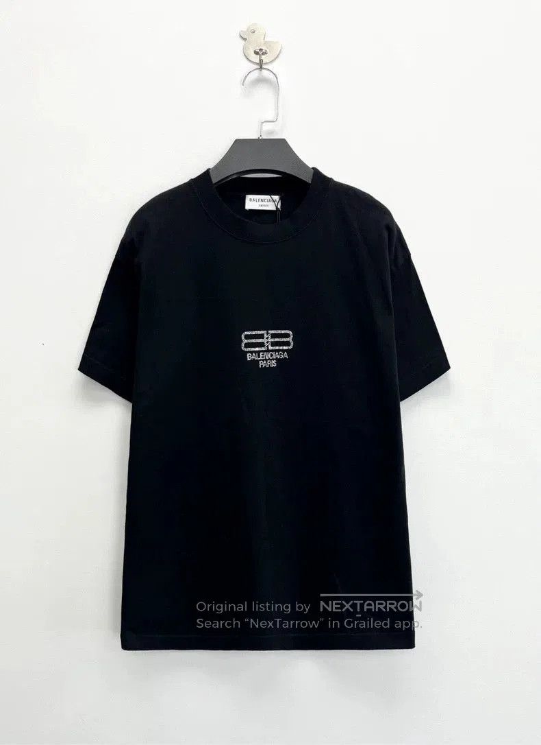 Balenciaga Balenciaga Black Crystal Logo Short Sleeve. Size US XS / EU 42 / 0 - 1 Thumbnail