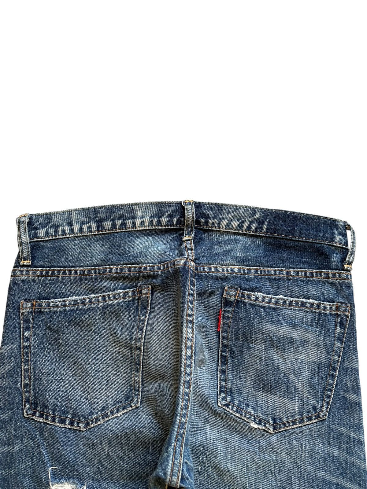 Japanese Brand Vintage Rna Slang Faded Wash Patchwork Distressed Jeans Size 31" - 8 Thumbnail