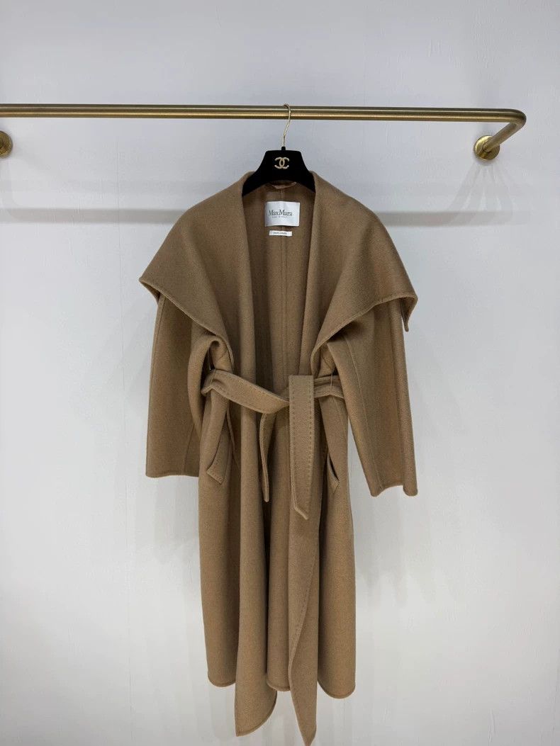 Max Mara max mara Large lapel 100% cashmere water ripple coat Size S / US 4 / IT 40 - 1 Thumbnail