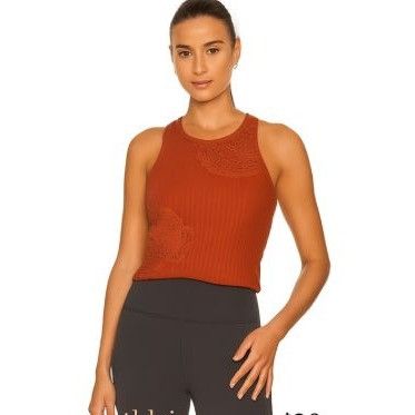 Other Anthropologie Women's Orange Tank Top Crochet L Boho Minimal Size L / US 10 / IT 46 - 2 Thumbnail
