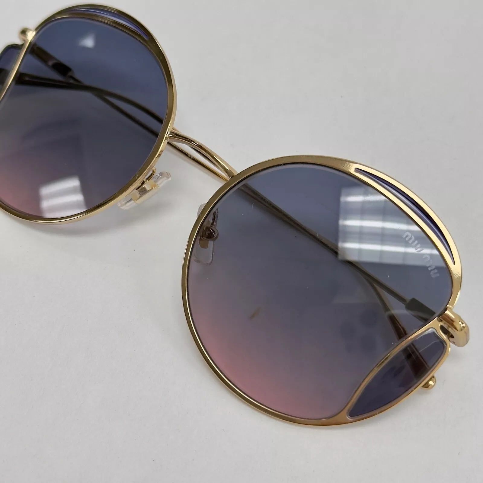 Miu Miu MIU MIU CORE MU56XS Gold Pink Blue Round Metal Fashion 56X Size ONE SIZE - 5 Thumbnail