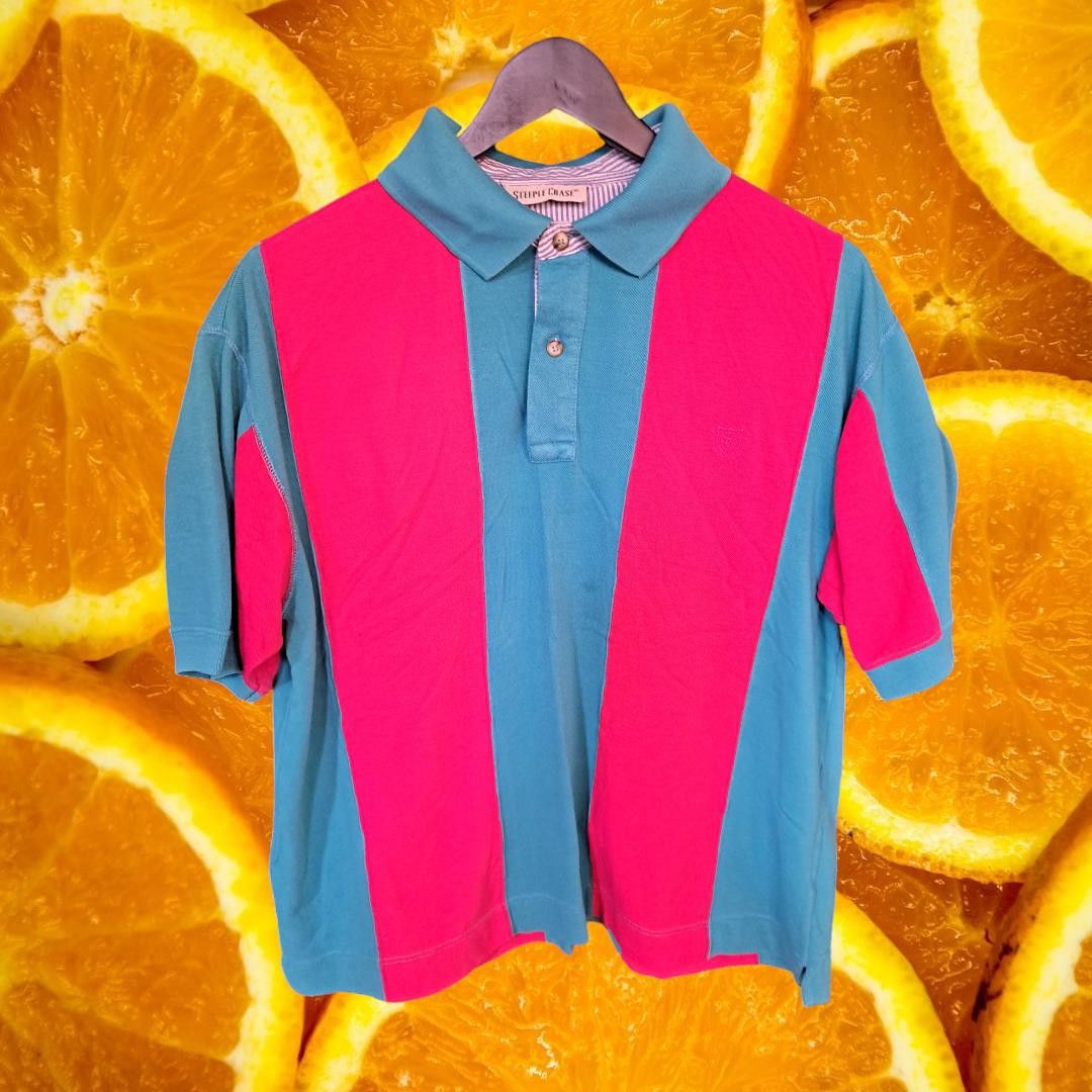 Steeplechase Vintage SteepleChase Red and Blue Striped Polo Size US M / EU 48-50 / 2 - 1 Thumbnail
