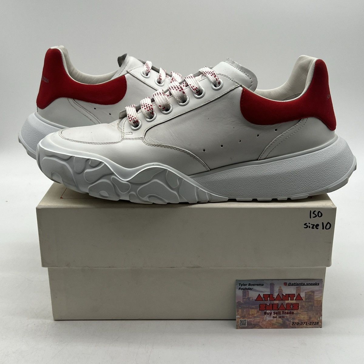 Alexander McQueen Oversized Court Trainer White Lust Red