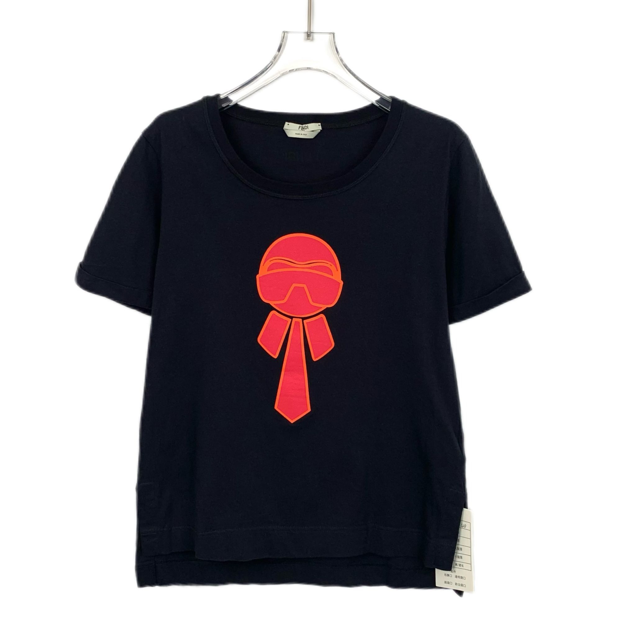 Fendi Fendi Womens T-Shirt Black With Red Graphic Print Size 40 Co Size S / US 4 / IT 40 - 1 Thumbnail