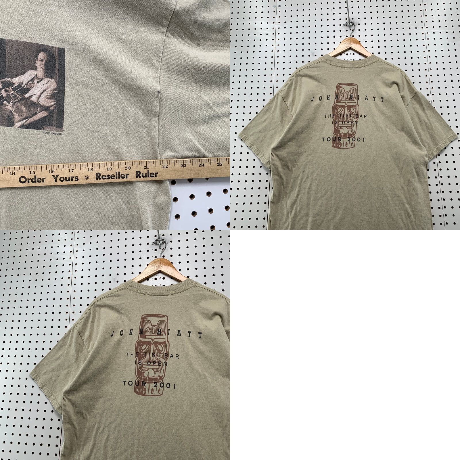 Doublet VINTAGE John Hiatt Tiki Bar is Open 2001 Concert T Shirt Mens XL Double Sided Music Beige Cotton Short Sleeve Shirt - Men XL Size US XL / EU 56 / 4 - 8 Thumbnail