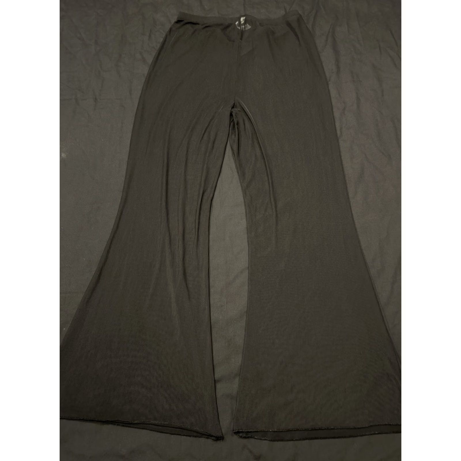 Vintage Wild Fable Cover Up Flare Pants Women's L Black Sheer High-Waist Swimwear B7 Size 36" / US 14 / IT 50 - 4 Thumbnail