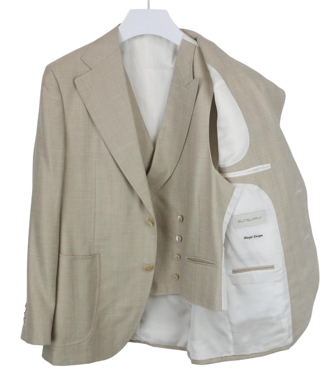 Blazer Homme Suitsupply La Spalla - Taille UK42L Slim - Bleu Laine S130s Check - Occasion TBE