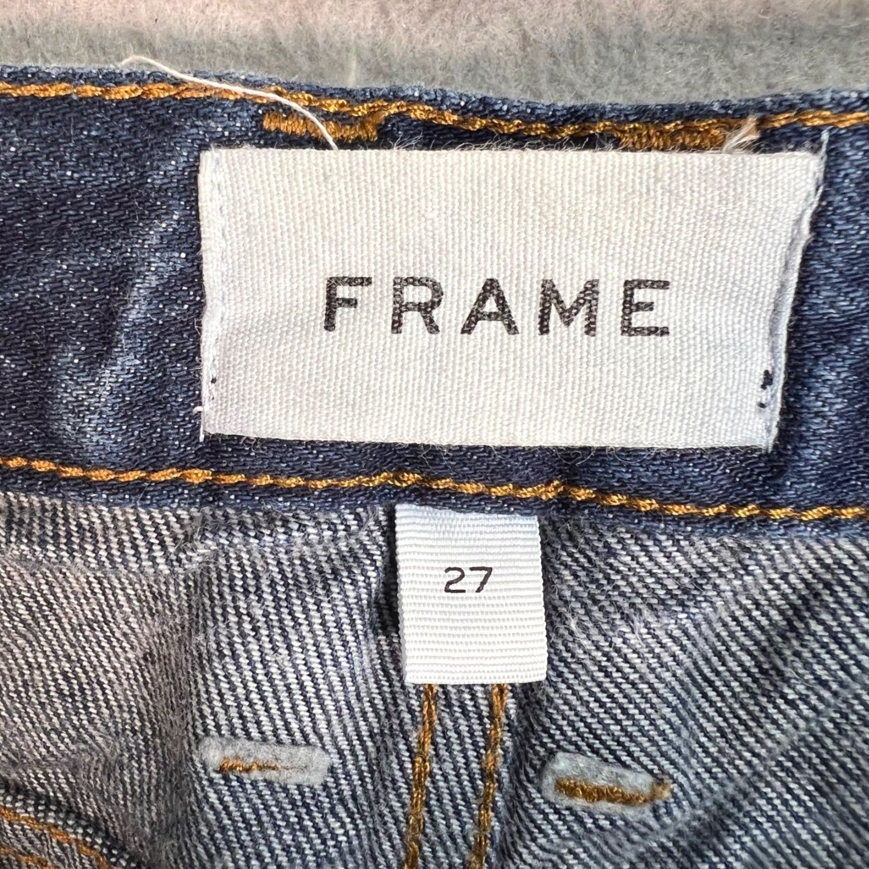 Frame FRAME Jeans Womens Size 27 High-Waist Slim Fit Blue Denim Straight 5-Pocket Womens Jeans Size 27" / US 4 / IT 40 - 3 Thumbnail