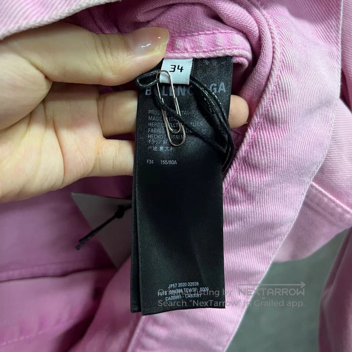 Balenciaga Balenciaga Pink Logo Denim Jacket. Size US XS / EU 42 / 0 - 4 Thumbnail