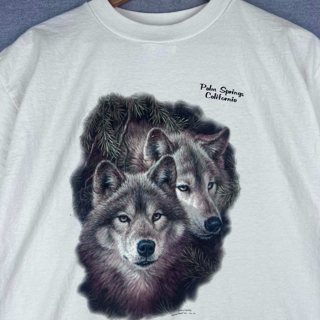 Vintage Vintage Palm Springs wolf tee Tultex Size L 90s Size US L / EU 52-54 / 3 - 1 Thumbnail