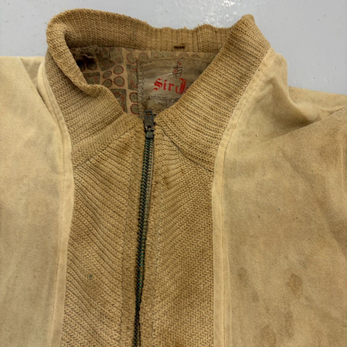 Other Vintage 60s Sir Jac Beige Suede Cotton Bomber Jacket Size US S / EU 44-46 / 1 - 2 Thumbnail