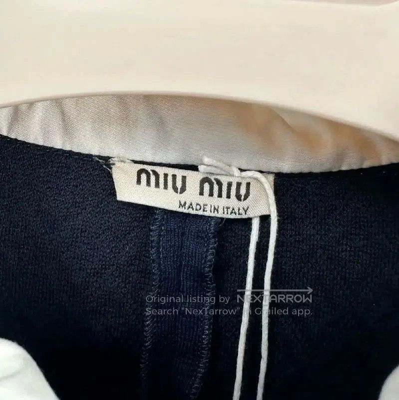 Miu Miu Miu Miu Navy Cotton Dress with Lace Details . Size S / US 4 / IT 40 - 4 Thumbnail