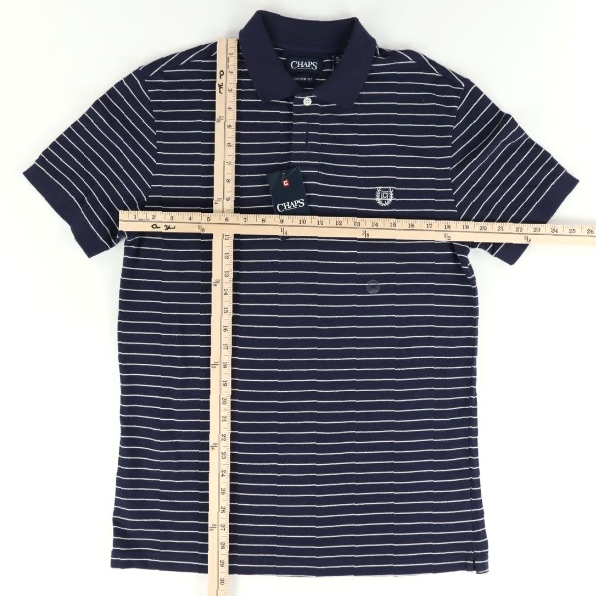Chaps Chaps Polo Shirt Striped Navy Blue M Men Custom Fit Shirt Size US M / EU 48-50 / 2 - 3 Thumbnail