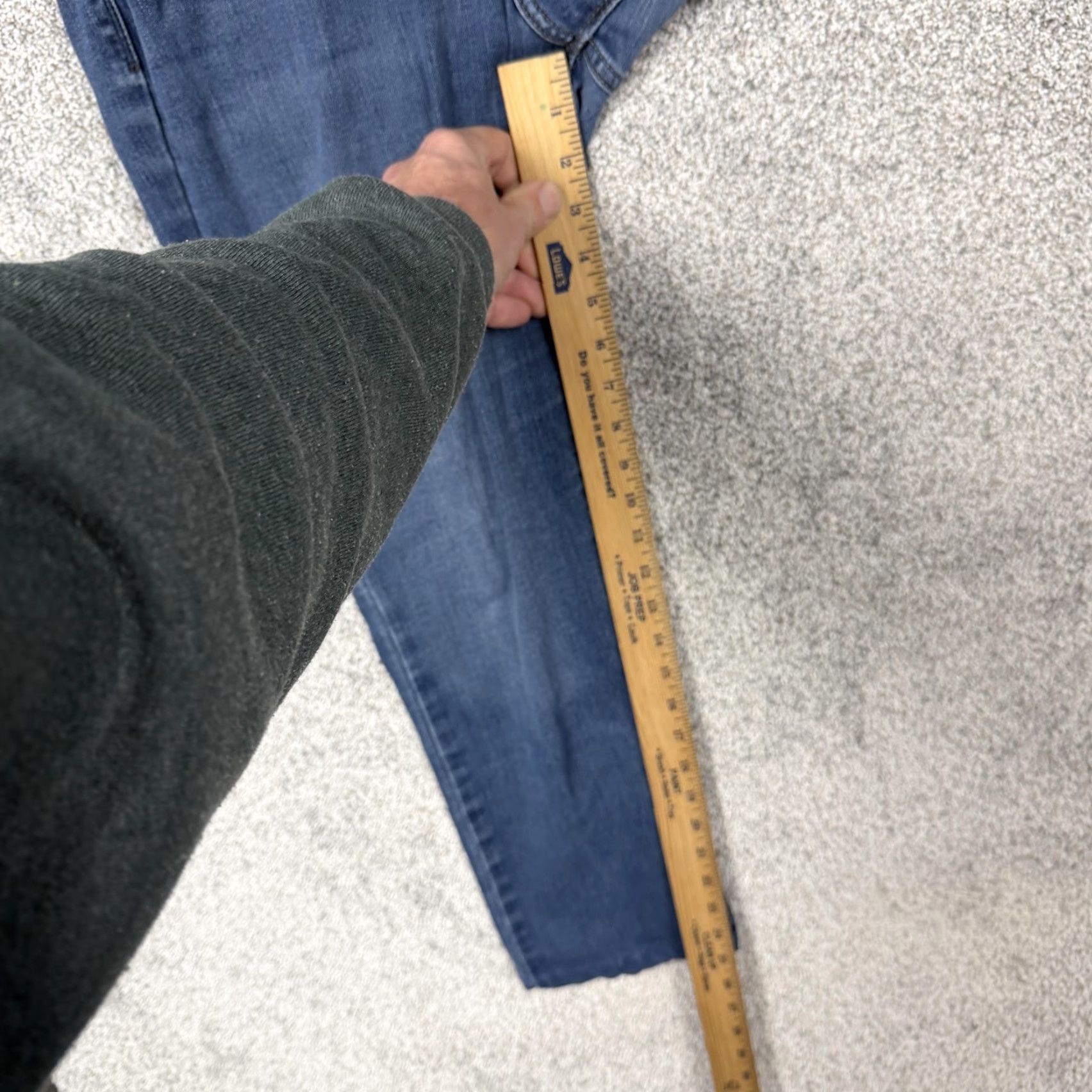 Lee Lee Jeans Womens 12 Short Straight Leg Mid Rise Denim Blue Stretch 5-Pocket Pockets Embroidered Studded Medium Wash Clothing Womens Size 34" / US 12 / IT 48 - 4 Thumbnail