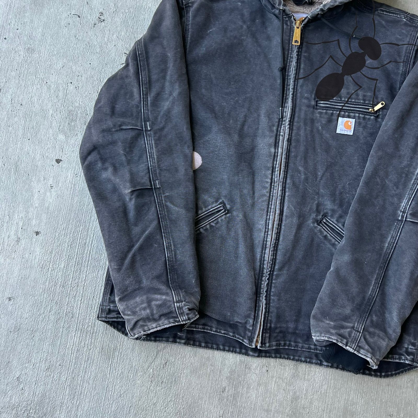 Carhartt × Vintage Carhartt WOMENS WJ141 BLK faded black hooded sierra jacket Size US M / EU 48-50 / 2 - 3 Thumbnail