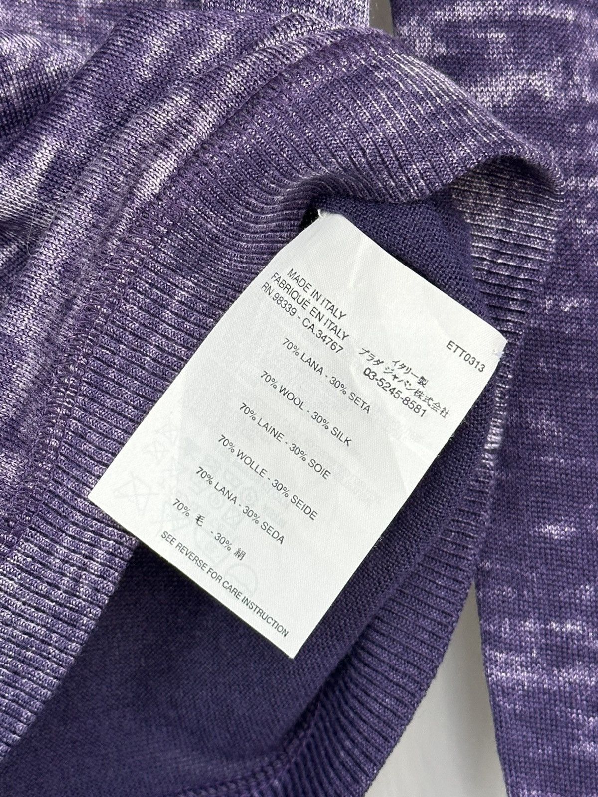 PRADA SS2006 Purple Dyed Logo Silk Sweater Vintage wool knit