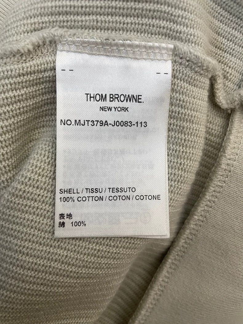 Thom Browne Thom Browne Light beige half high collar knit sweater Size US XL / EU 56 / 4 - 7 Thumbnail