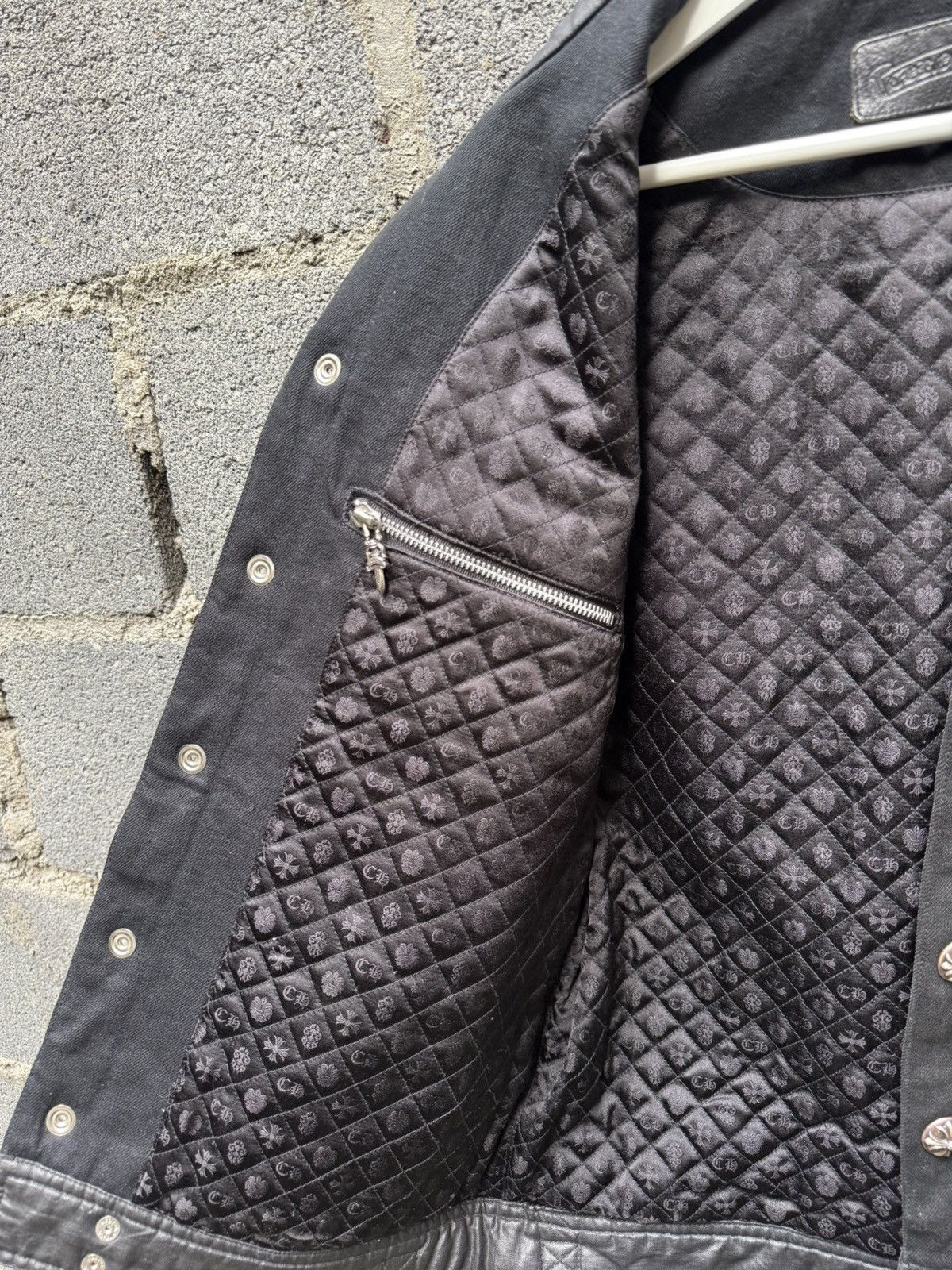 Chrome Hearts Chrome Hearts Denim Jacket Leather Sleeves Size US M / EU 48-50 / 2 - 8 Thumbnail