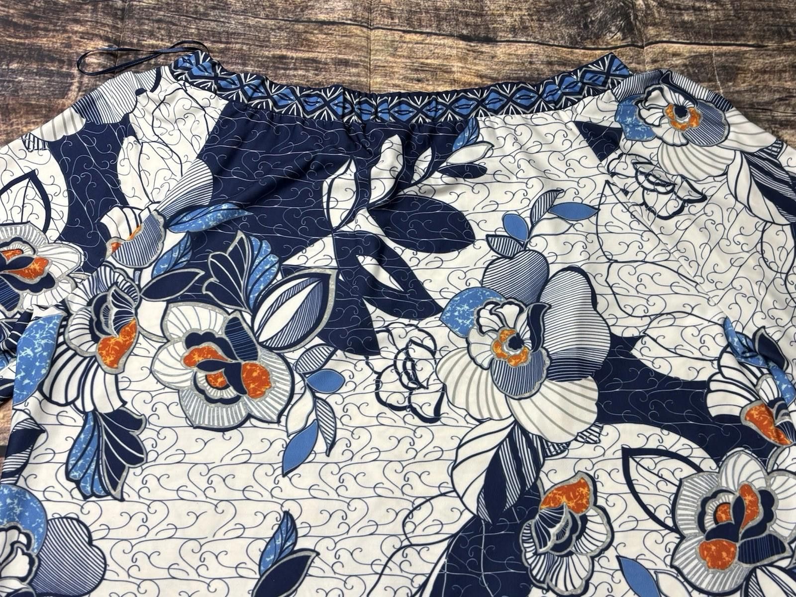 Other Ulla Popken Top Womens 16/18 Floral 3/4 Sleeve Stretch Size XXL / US 16-18 / IT 52-54 - 6 Thumbnail