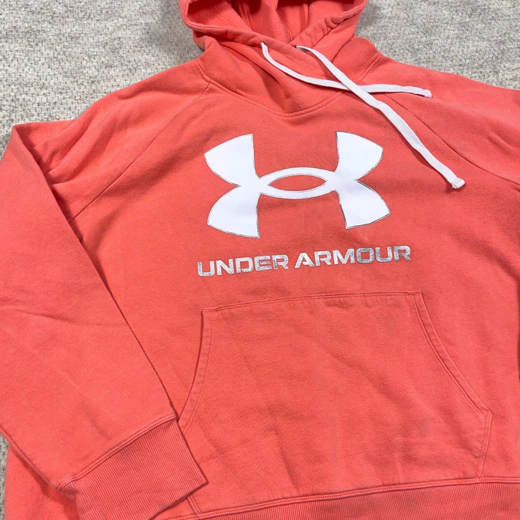 Under Armour Under Armour Hoodie Women 2X Orange White Sweatshirt Pullover Casual Activewear Loose Fit Warm Size XXL / US 16-18 / IT 52-54 - 4 Thumbnail