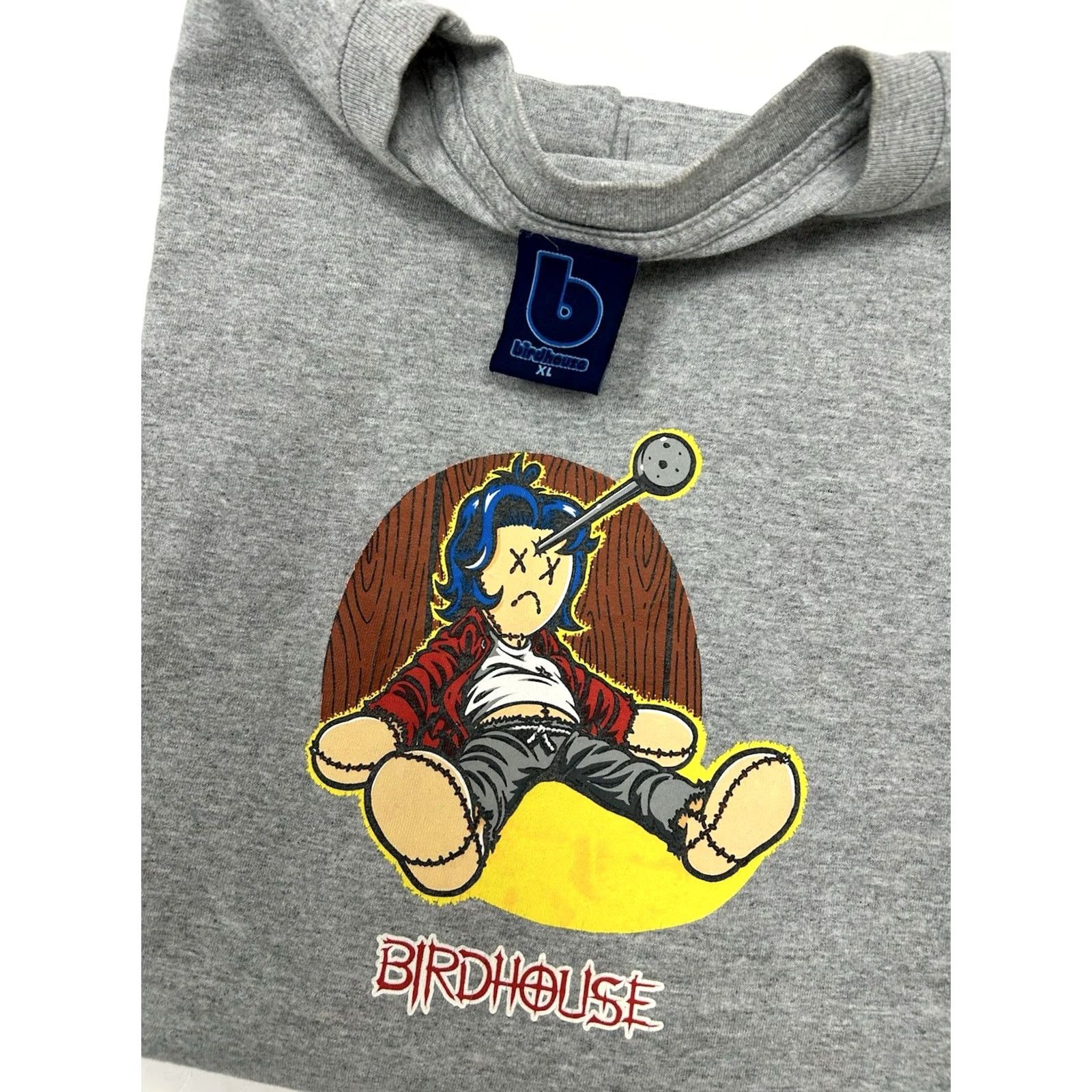 Vintage VINTAGE Birdhouse Skateboards Heath Kirchart Voodoo Doll Skate Tee XL Gray 2000 Rare Skateboarding Size US XL / EU 56 / 4 - 2 Thumbnail