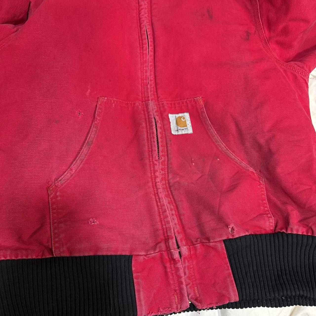 Carhartt Vintage Carhartt J130 Red Distressed Faded Hooded Jacket Size US L / EU 52-54 / 3 - 4 Thumbnail