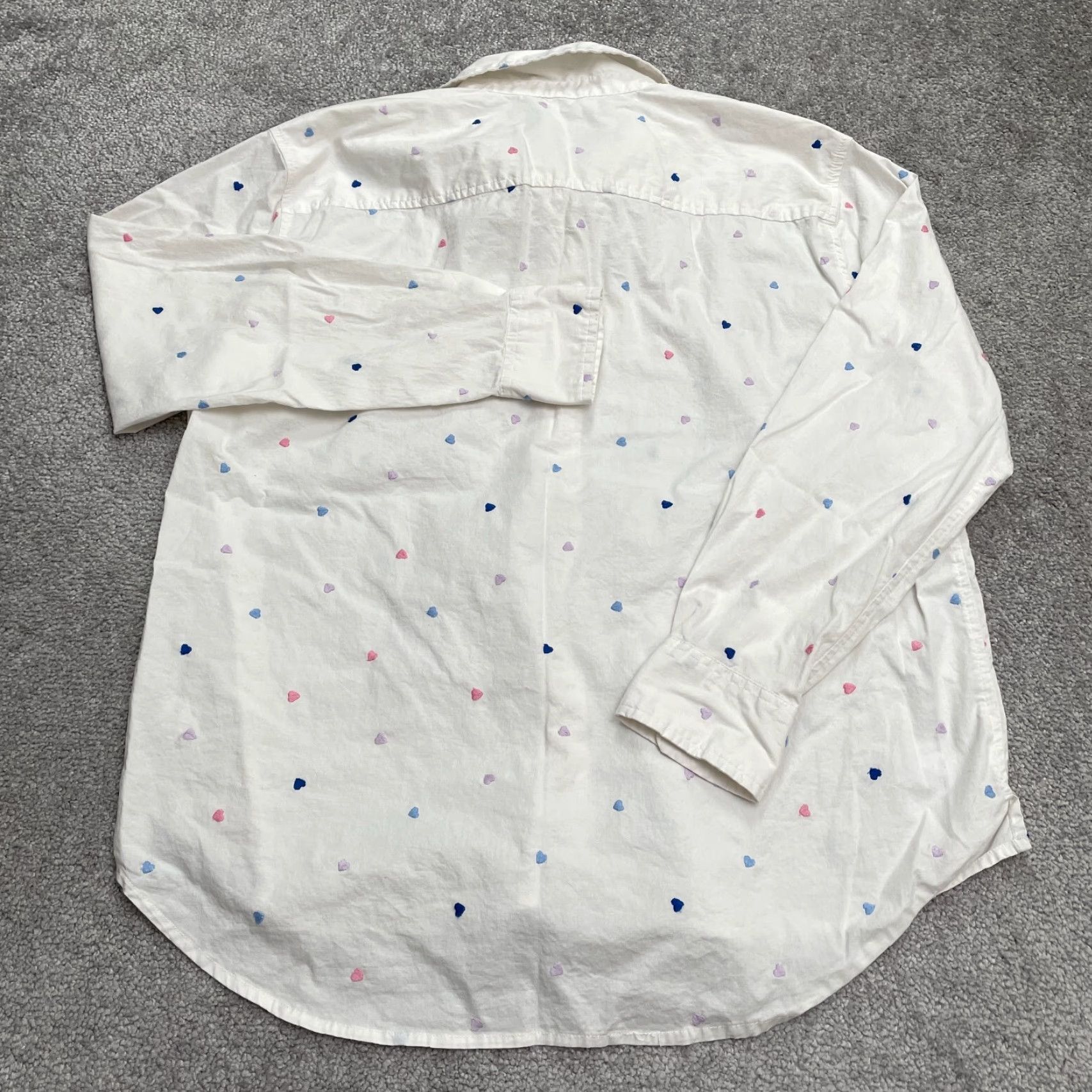 Vintage Crown & Ivy Button-Up Shirt Womens PL White Long Sleeve Heart Top Casual Shirt Womens XL? Size L / US 10 / IT 46 - 2 Thumbnail