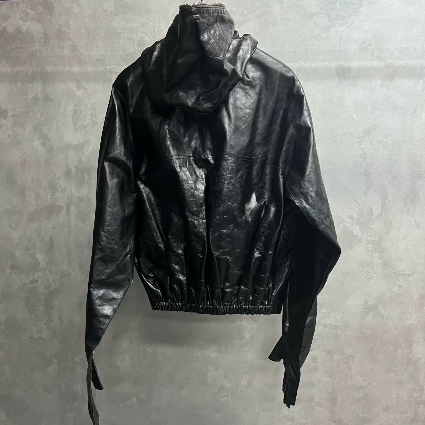 Rick Owens rick owens black hooded leather jacket Size US L / EU 52-54 / 3 - 5 Thumbnail