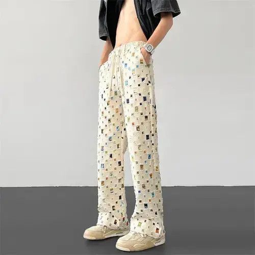 Japanese Brand × Vintage Men Loose Straight Elastic Waist Pants Retro Size US 32 / EU 48 - 1 Thumbnail