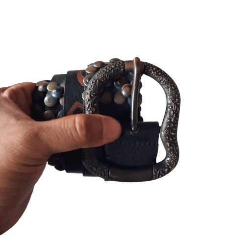 Tornado Mart 🕸️ Garrison stud punk gothic style soft leather belt Size ONE SIZE - 1 Thumbnail