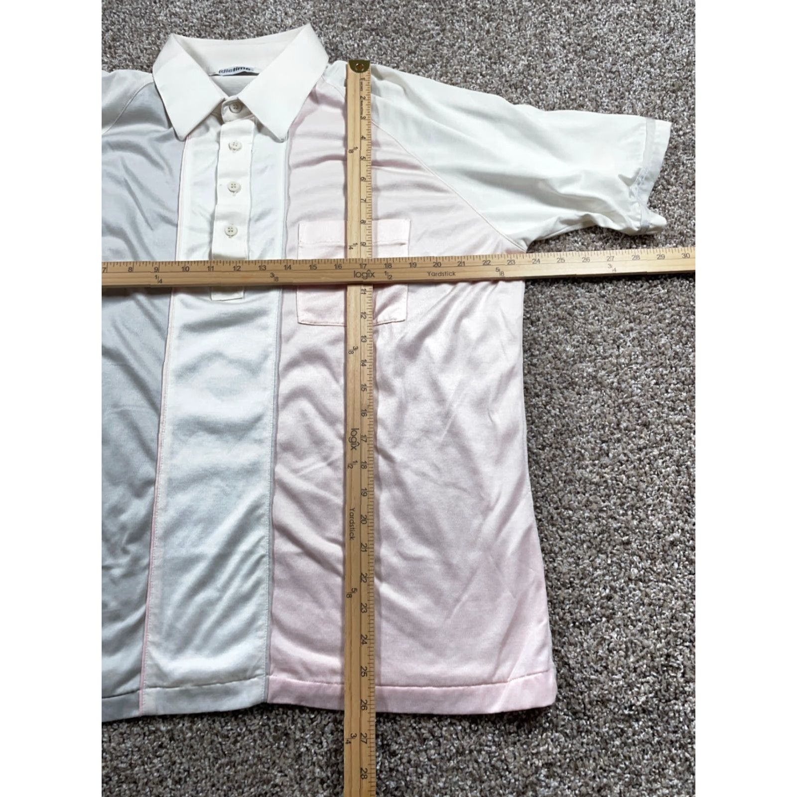 Vintage VTG 80s Broad Stripe Polo Shirt Adult XL Gray Pink White Thin Fabric Preppy Size US XL / EU 56 / 4 - 5 Thumbnail