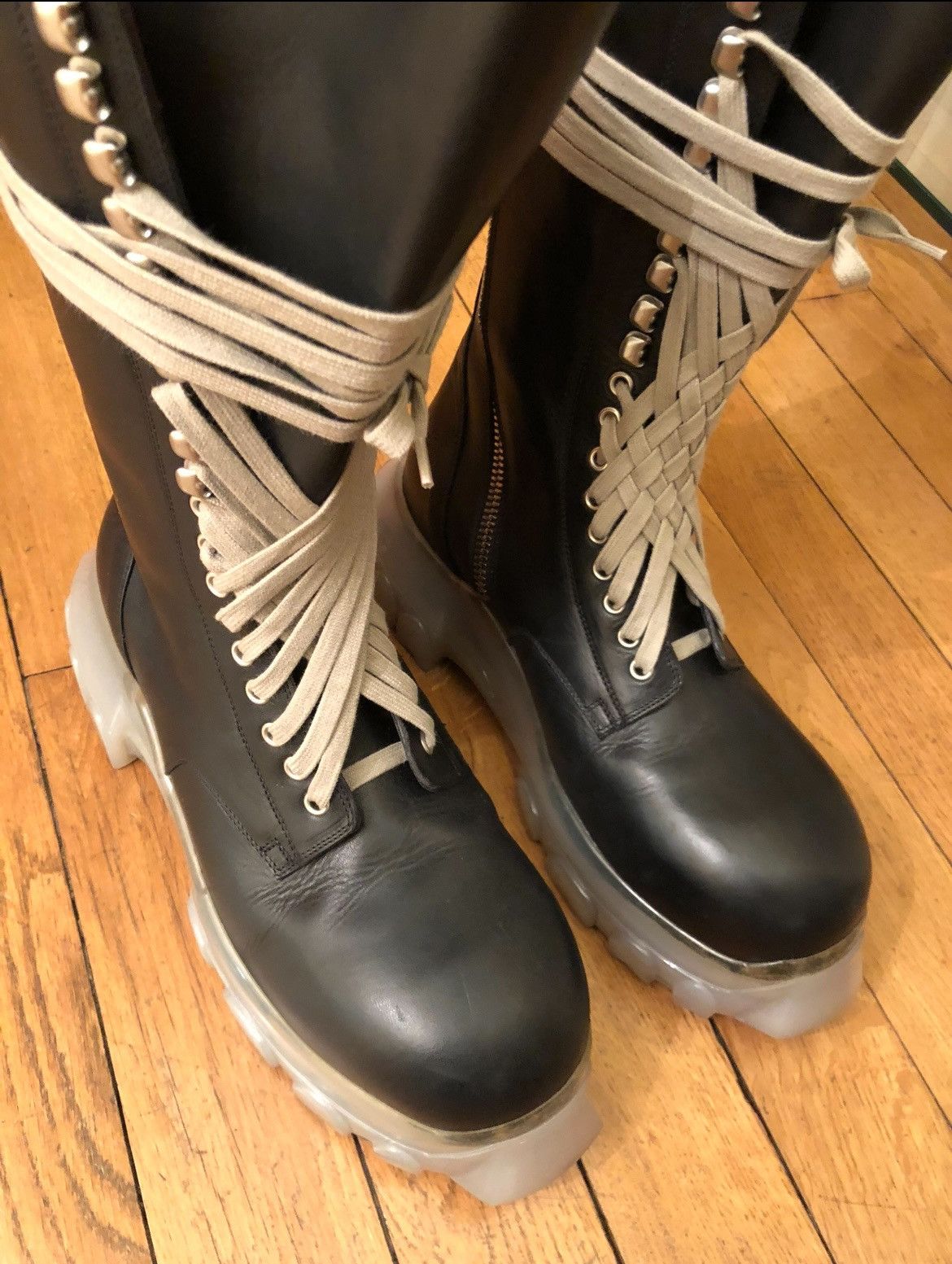 Rick Owens Mega Lace Bozo Tractor Boot Clear Sole New+Receipt Size US 10 / EU 43 - 9 Thumbnail