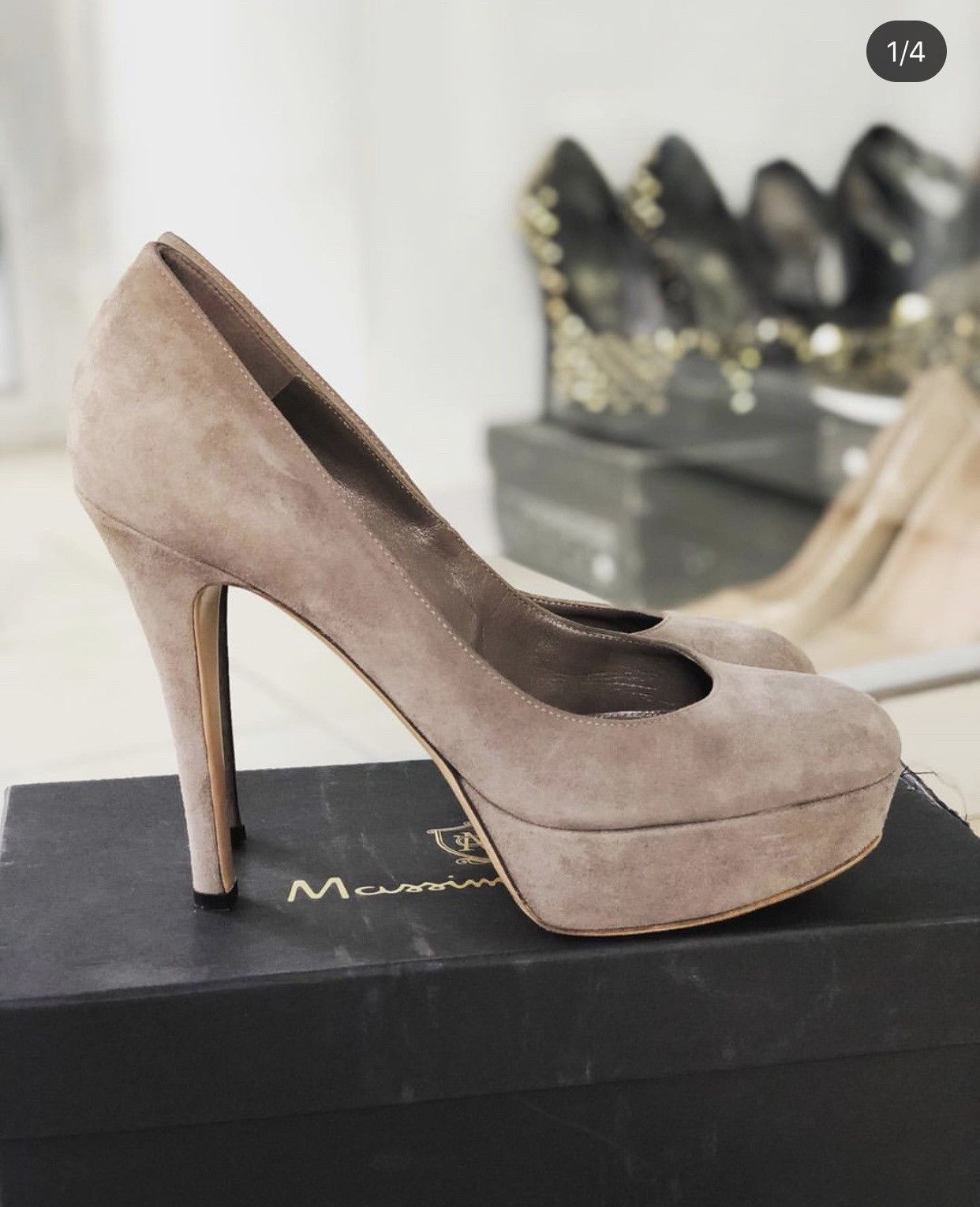 Gianvito Rossi Gianvito Rossi Women's Taupe Suede Heels Size US 8 / IT 38 - 4 Thumbnail