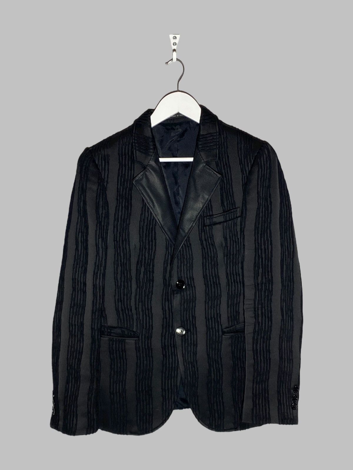 Emporio Armani Emporio Armani Johnny Line Jacquard Tailored Black Blazer Size 46R - 1 Thumbnail