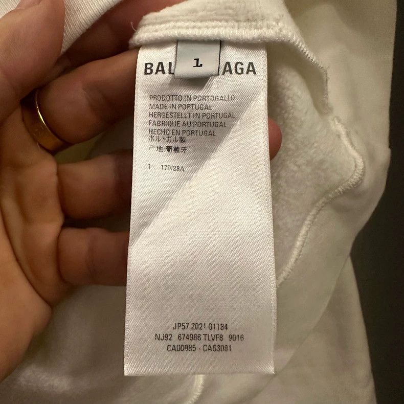 Balenciaga Balenciaga White PDF Embroidery Logo Size 1 Hooded Sweatsh Size US S / EU 44-46 / 1 - 4 Thumbnail