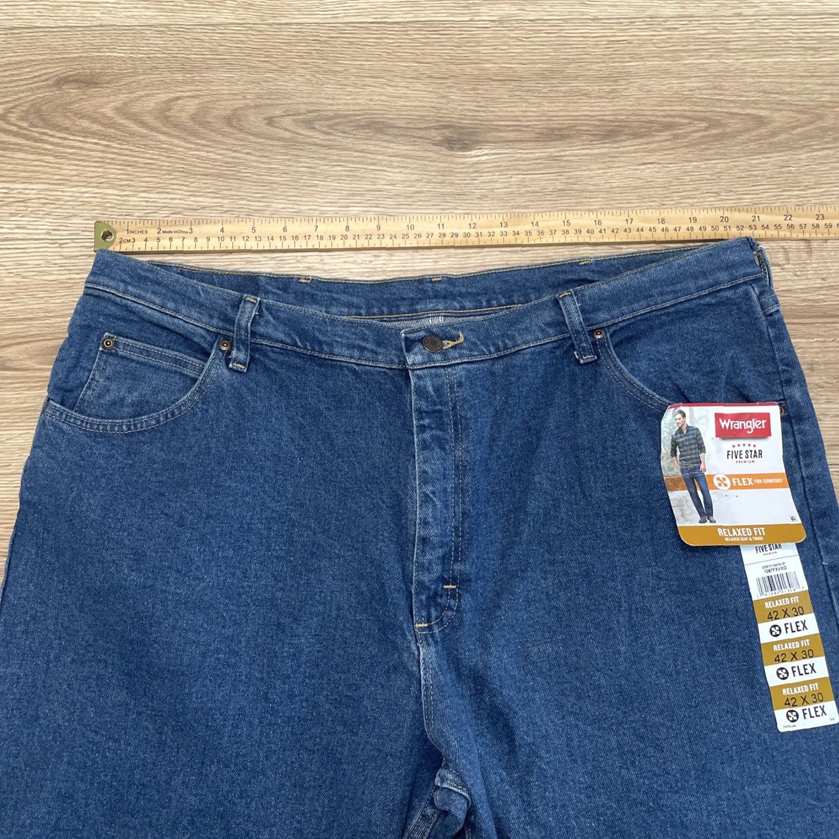 Wrangler VINTAGE Wrangler Men's Jeans Relaxed Fit 42x30 Blue Cowboy Denim Cotton Blend 90s Straight Size US 42 / EU 58 - 4 Thumbnail