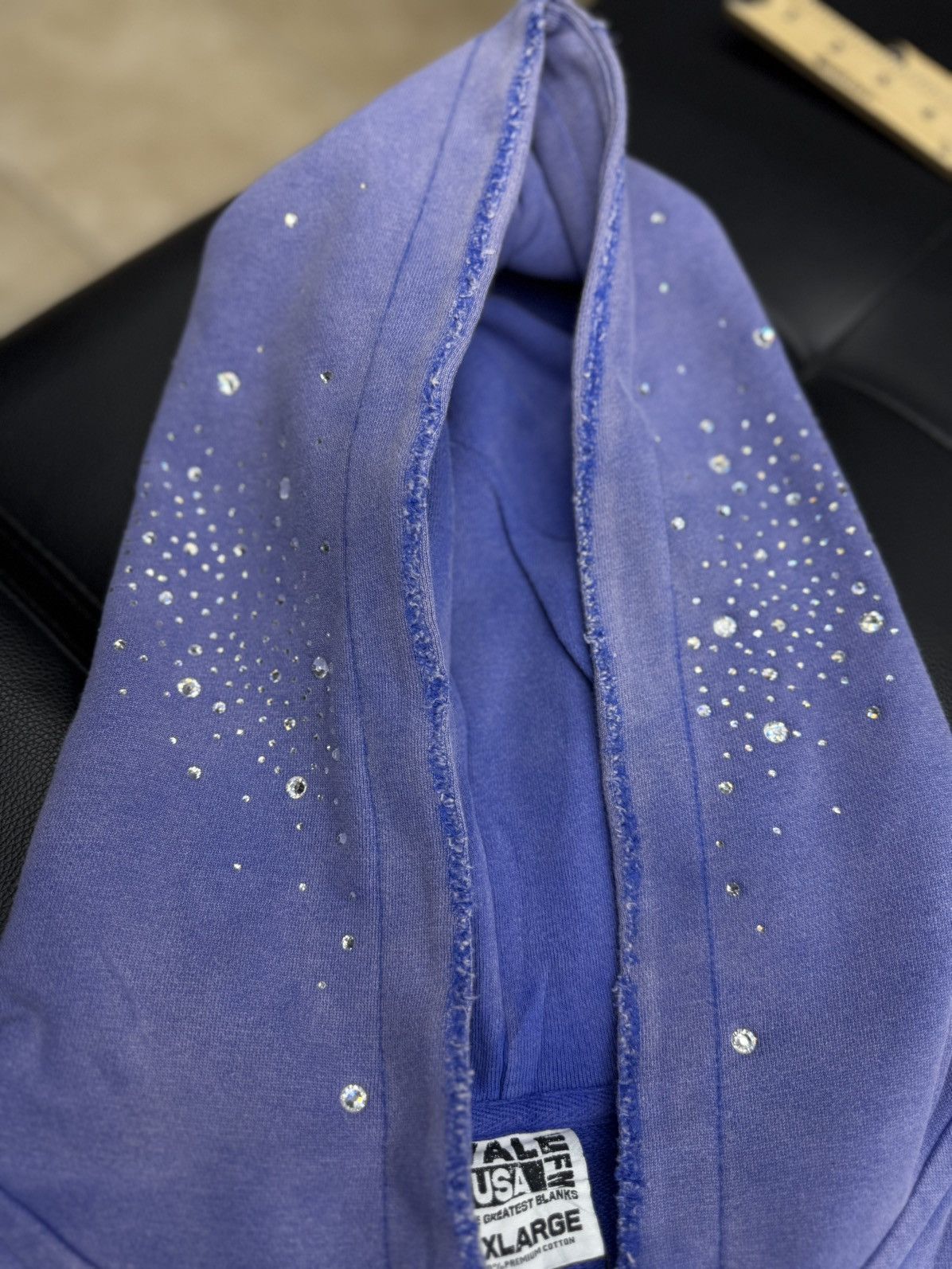 Vale Valley Hoodie Stone Zip Up Blue Crystals Size XXL (NEW) Size US XXL / EU 58 / 5 - 9 Thumbnail