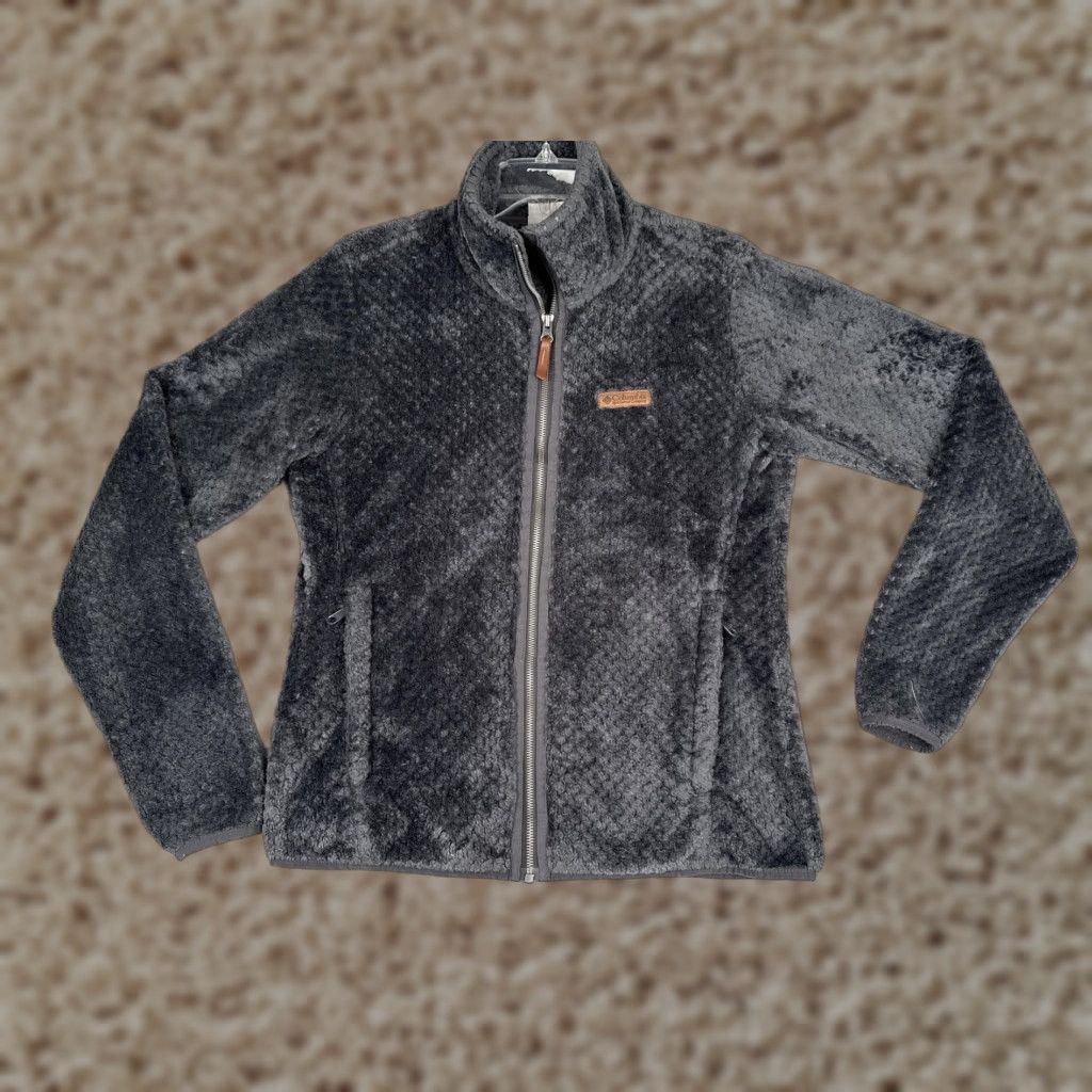 Vintage Columbia Jacket Womens M Gray High Pile Fleece Full Zip Fire Side II Sherpa Size M / US 6-8 / IT 42-44 - 1 Thumbnail