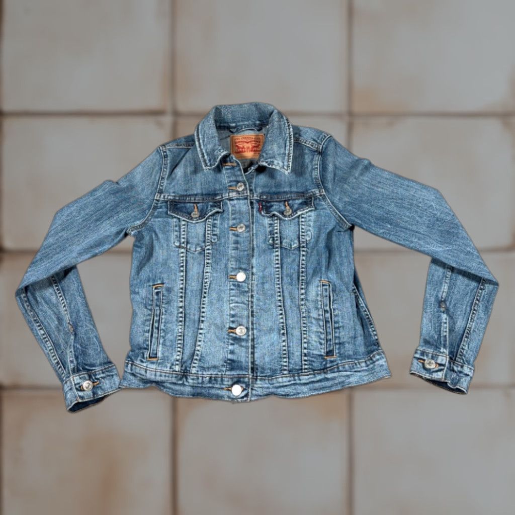Levi's Levis Jacket Womens MEDIUM Blue Jean Denim Trucker Retro Classic Size 32" / US 10 / IT 46 - 1 Thumbnail