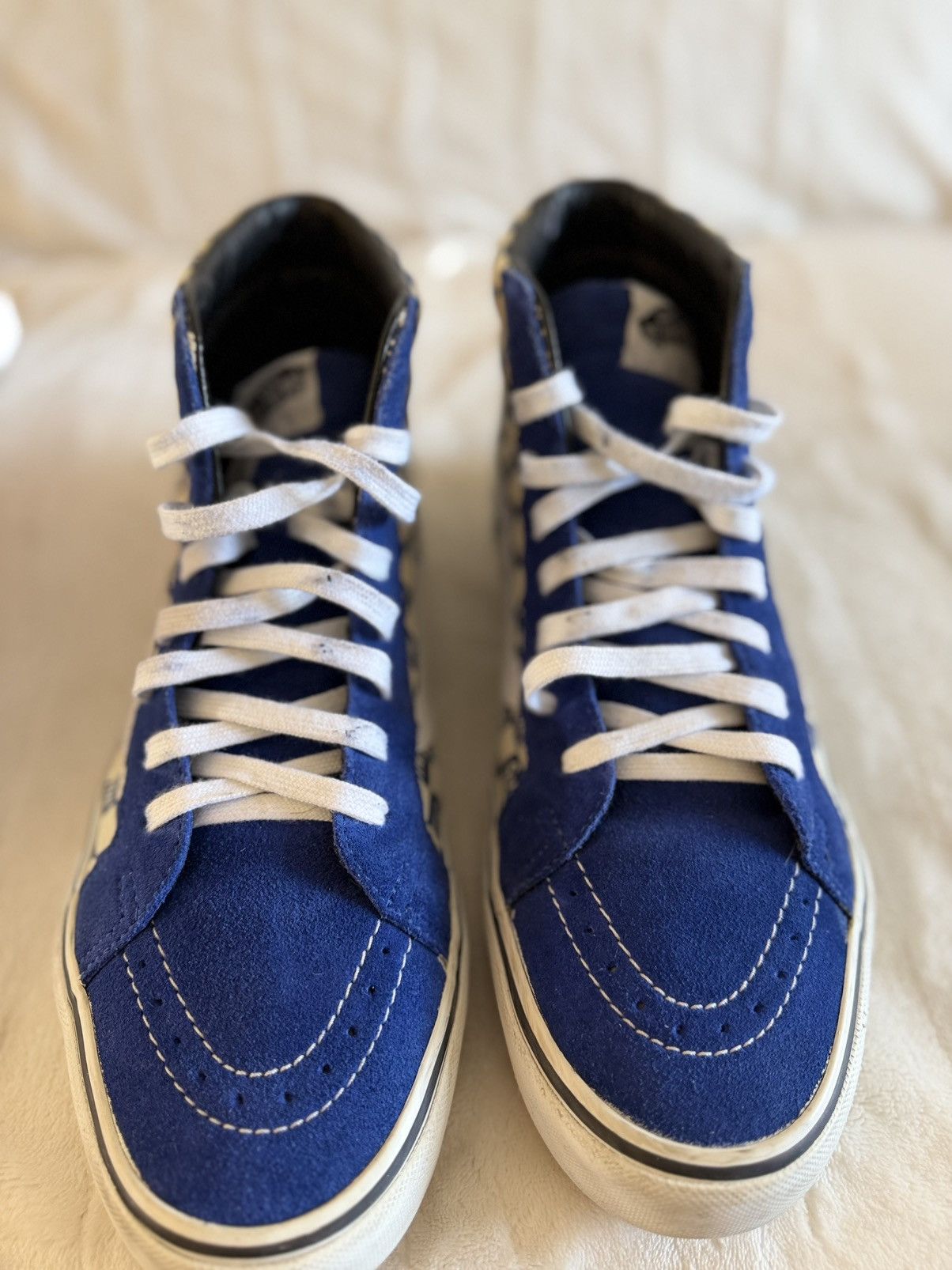 Supreme × Vans Supreme Vans Sk8-Hi Blue Checker Logo FW16 W/Original Box Size US 12 / EU 45 - 5 Thumbnail