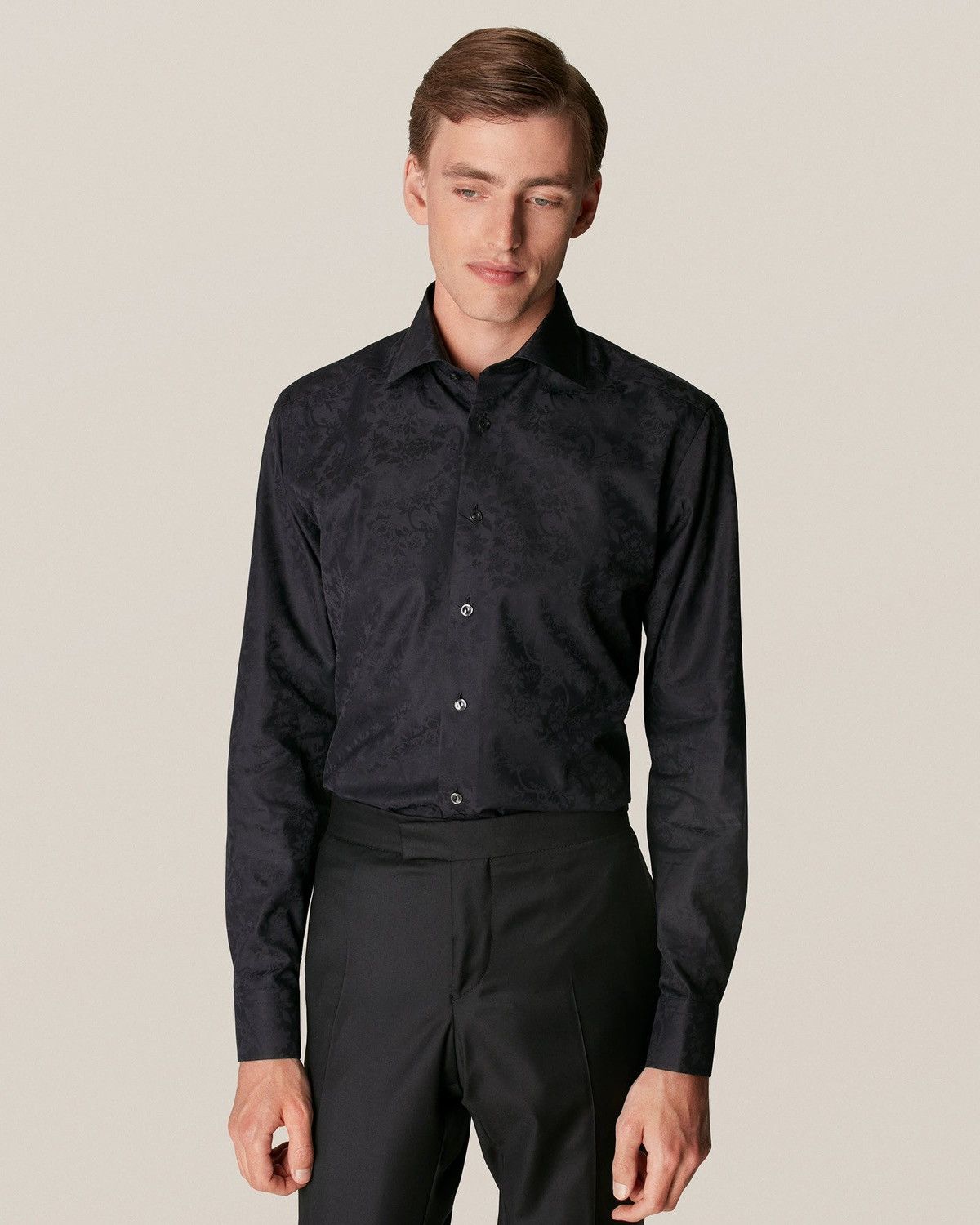 Eton Eton Mens Black Button Up Shirt Floral Luxury RRP $369 Size US XL / EU 56 / 4 - 1 Thumbnail