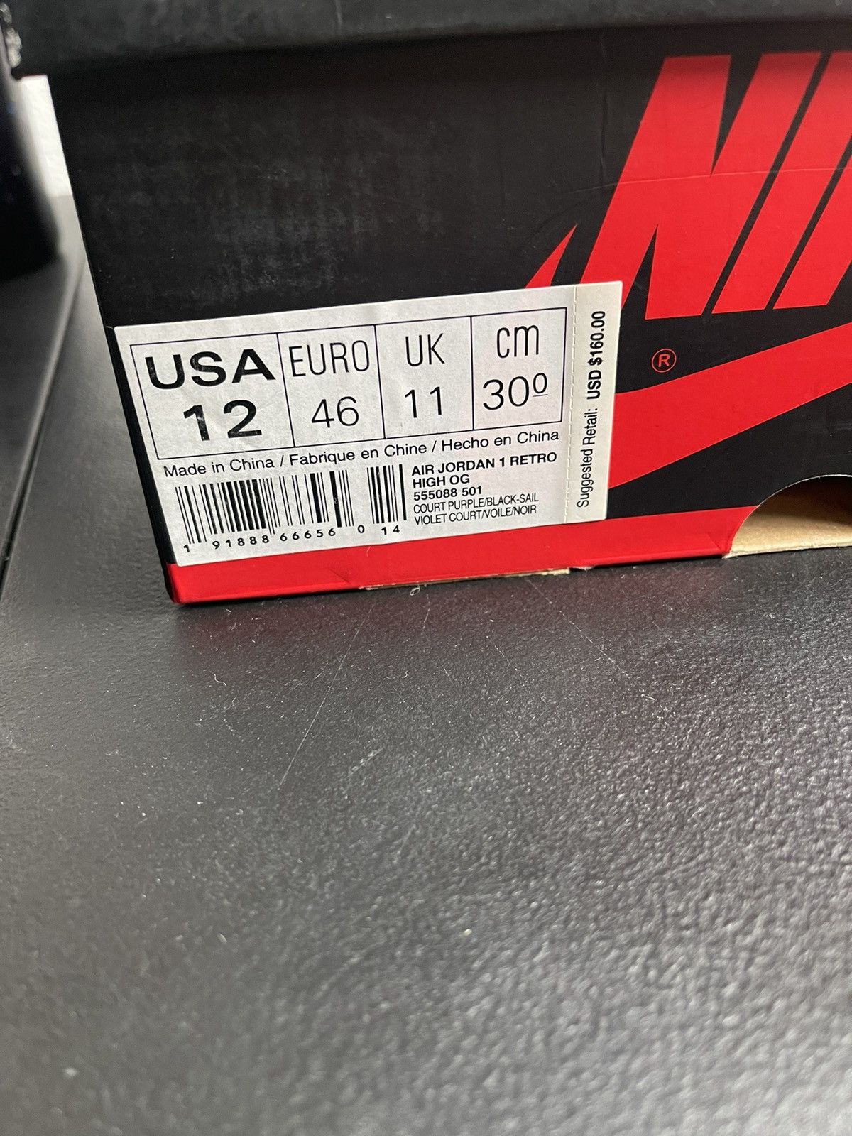 Jordan Brand Air Jordan 1 Court Purple 2018 size 12 Size US 12 / EU 45 - 7 Thumbnail