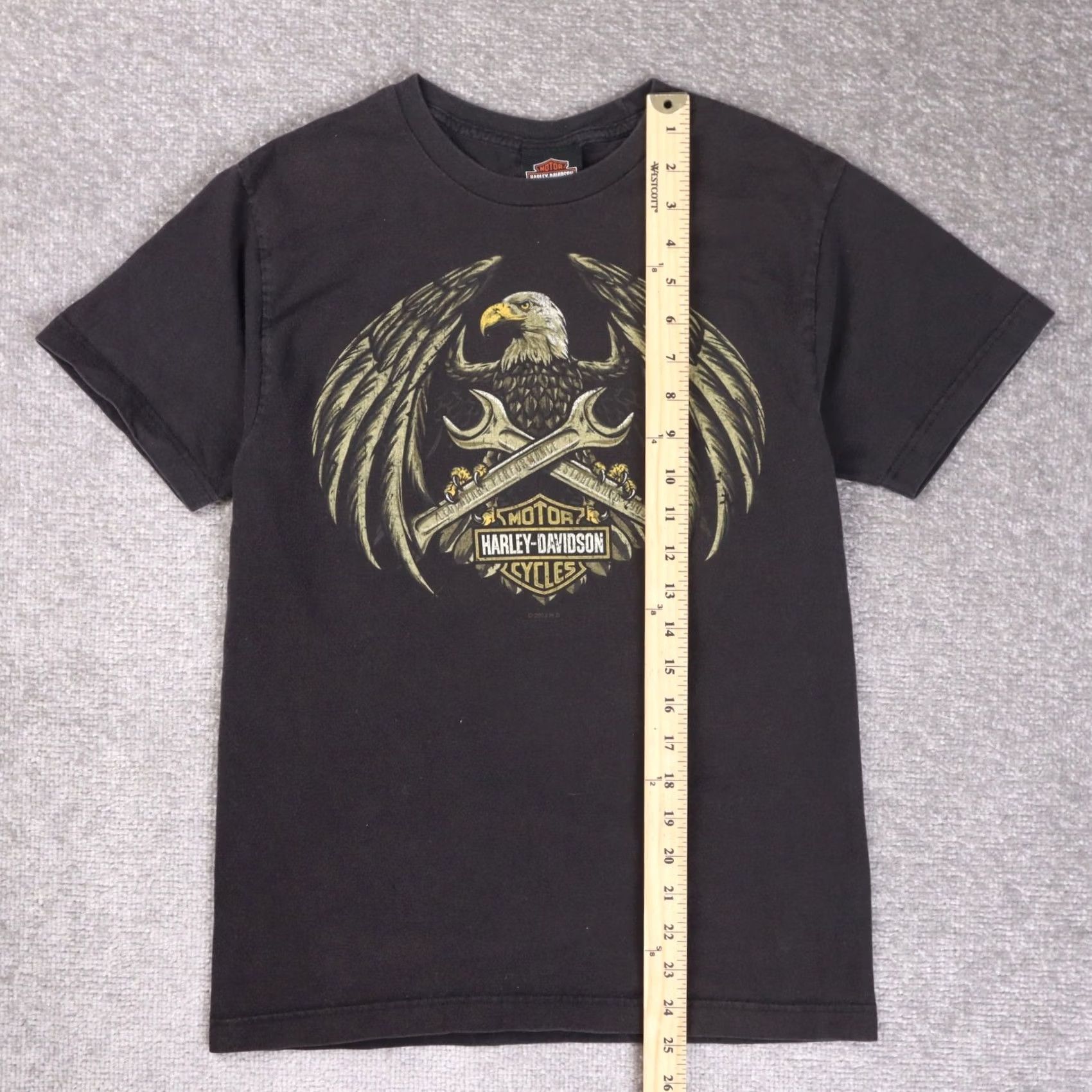 Harley Davidson VINTAGE Harley-Davidson Motorcycles Utica Eagle Black Small Short Sleeve T-Shirt Mens Size US S / EU 44-46 / 1 - 6 Thumbnail