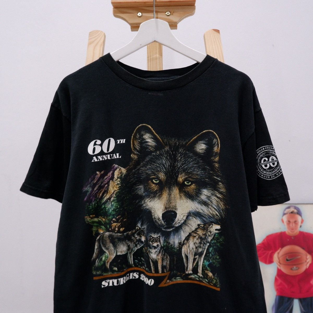 Vintage Sturgis Wolf 2000 VTG T Shirts Size US L / EU 52-54 / 3 - 2 Thumbnail