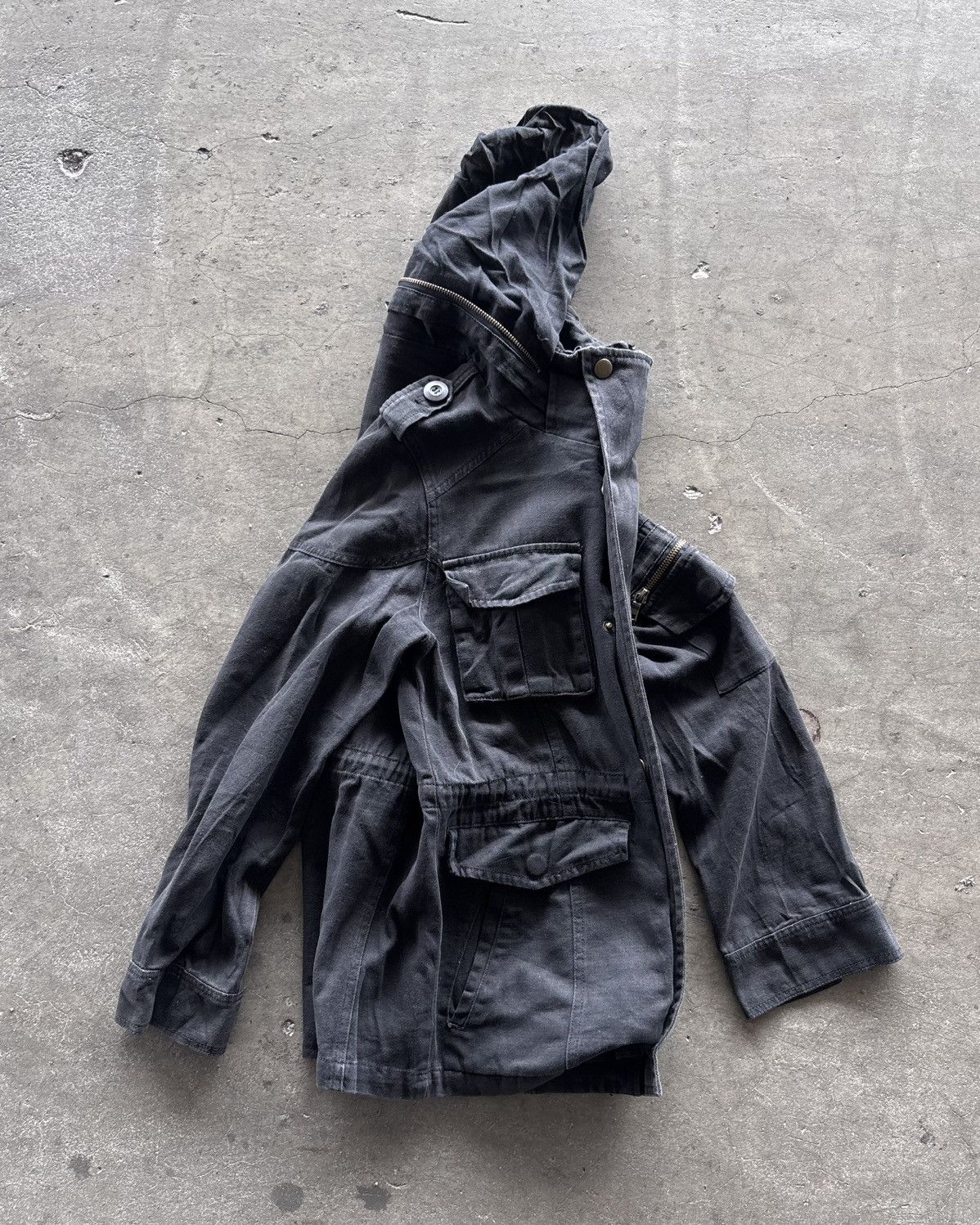 In The Attic In The Attic Punk Faded Black Parkas Military Jacket Size US M / EU 48-50 / 2 - 7 Thumbnail