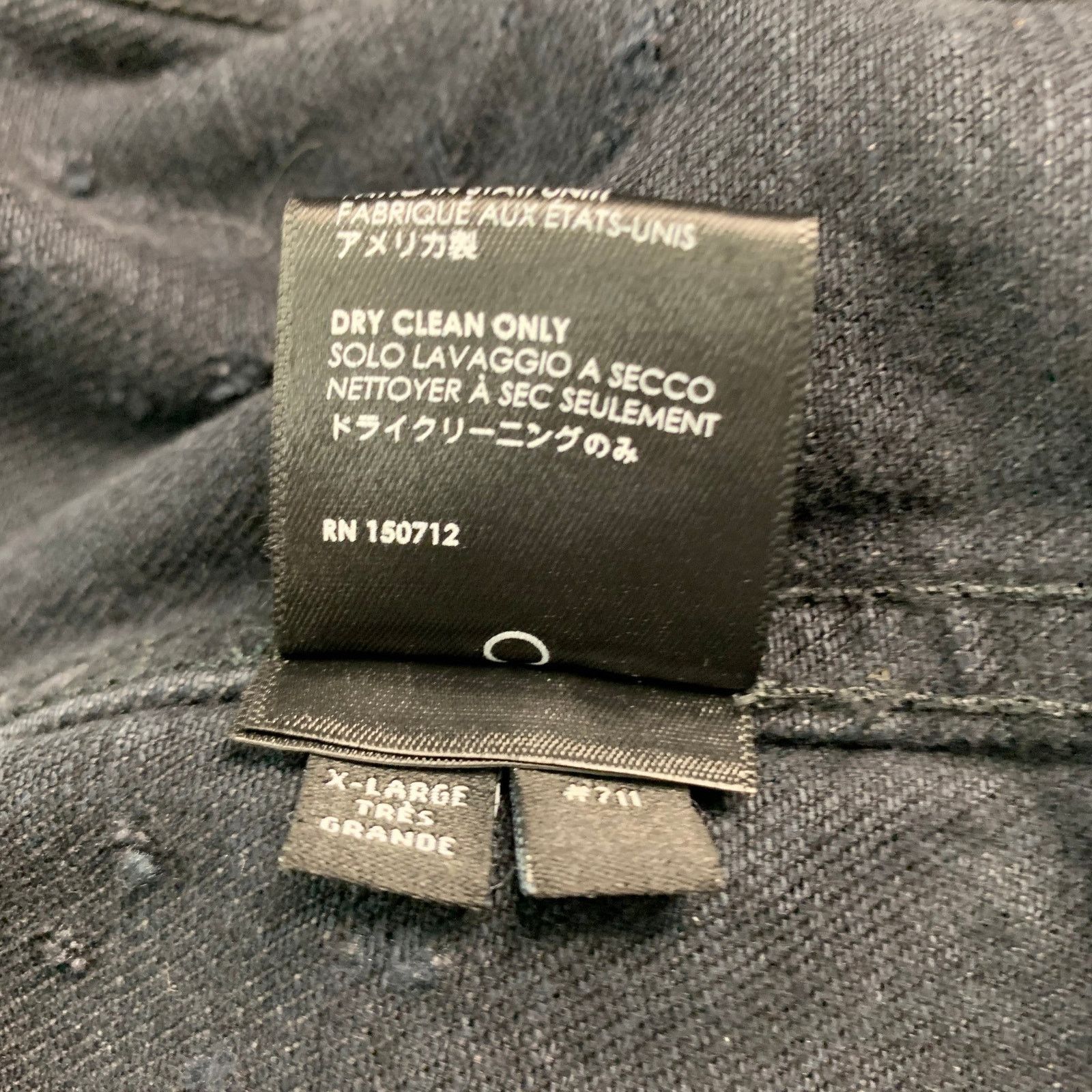 Amiri AMIRI Size XL Black Grey Distressed Cotton Trucker Jacket Size US XL / EU 56 / 4 - 7 Thumbnail
