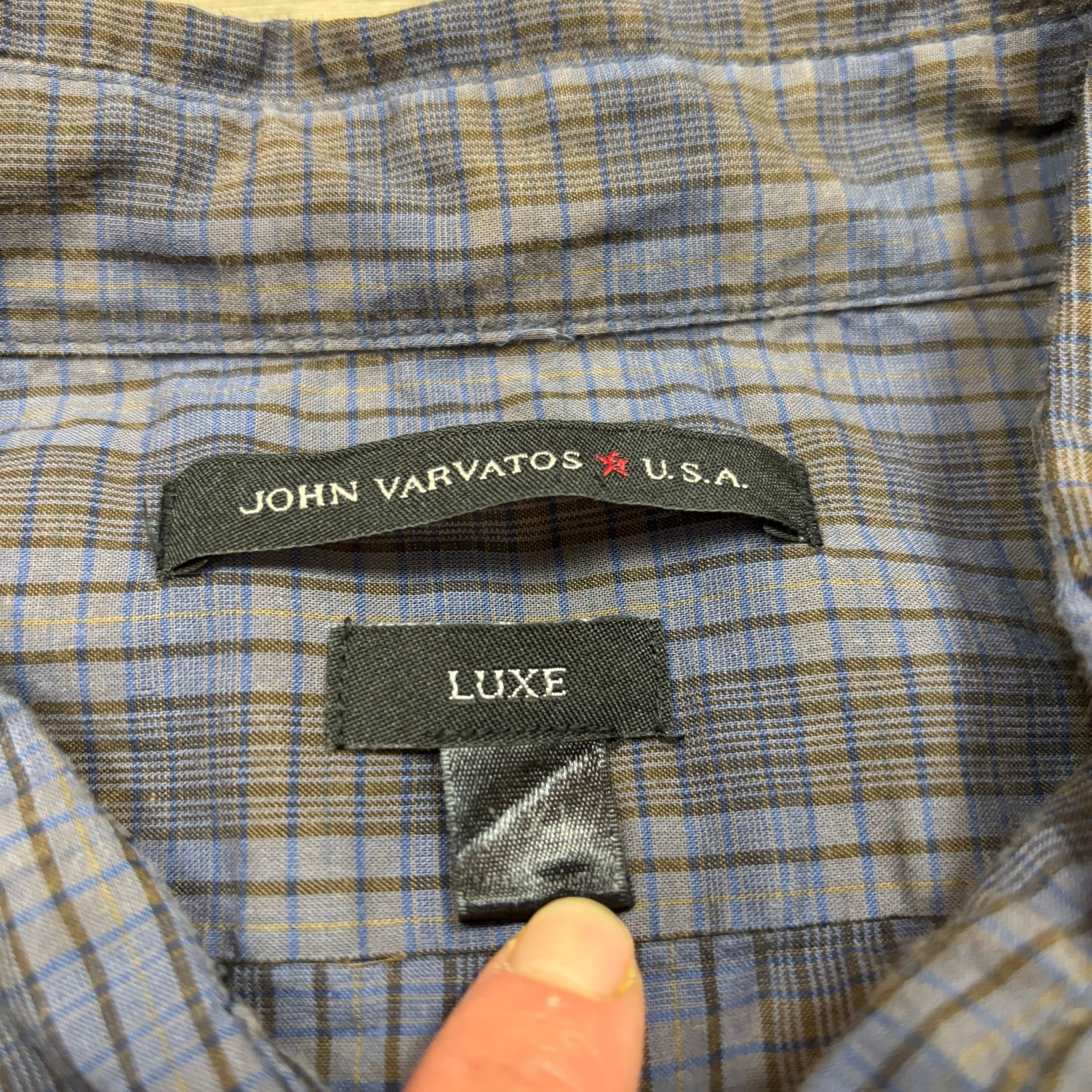 John Varvatos John Varvatos Star USA Luxe Plaid Button Up Shirt Men's 2XL Size US XXL / EU 58 / 5 - 4 Thumbnail